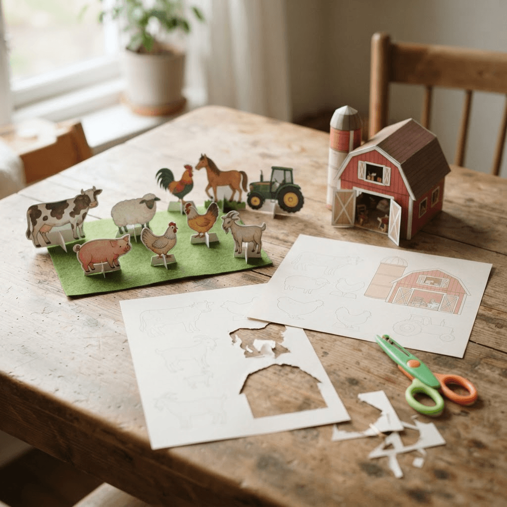 Kit de granja — foto del material incluido