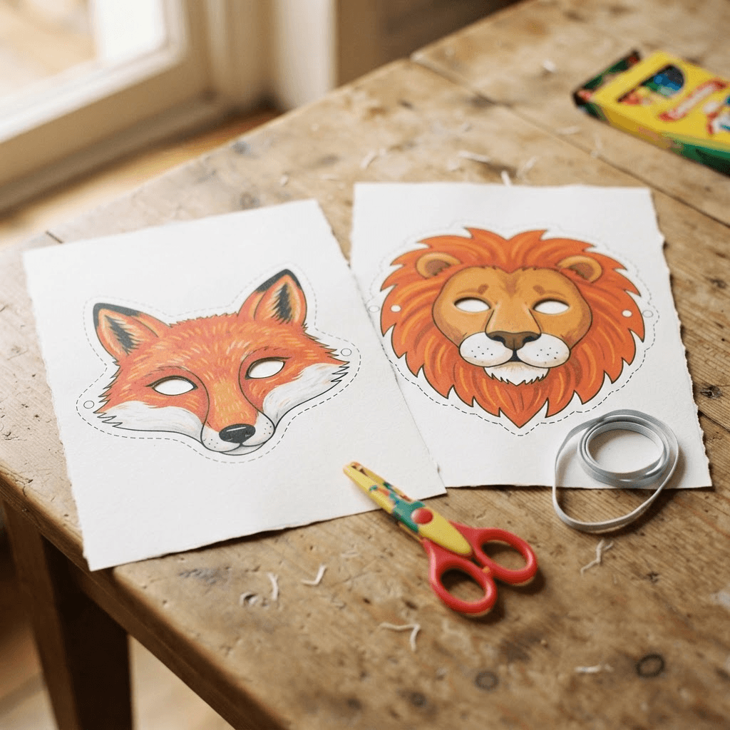 Máscaras creativas — foto del material incluido
